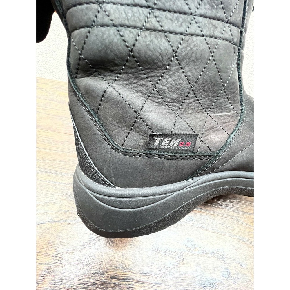 L.L. Bean Womens Boots Size 6Tek 2.5 Waterproof Black Nubuck Leather Sherpa Zip - Picture 3 of 10